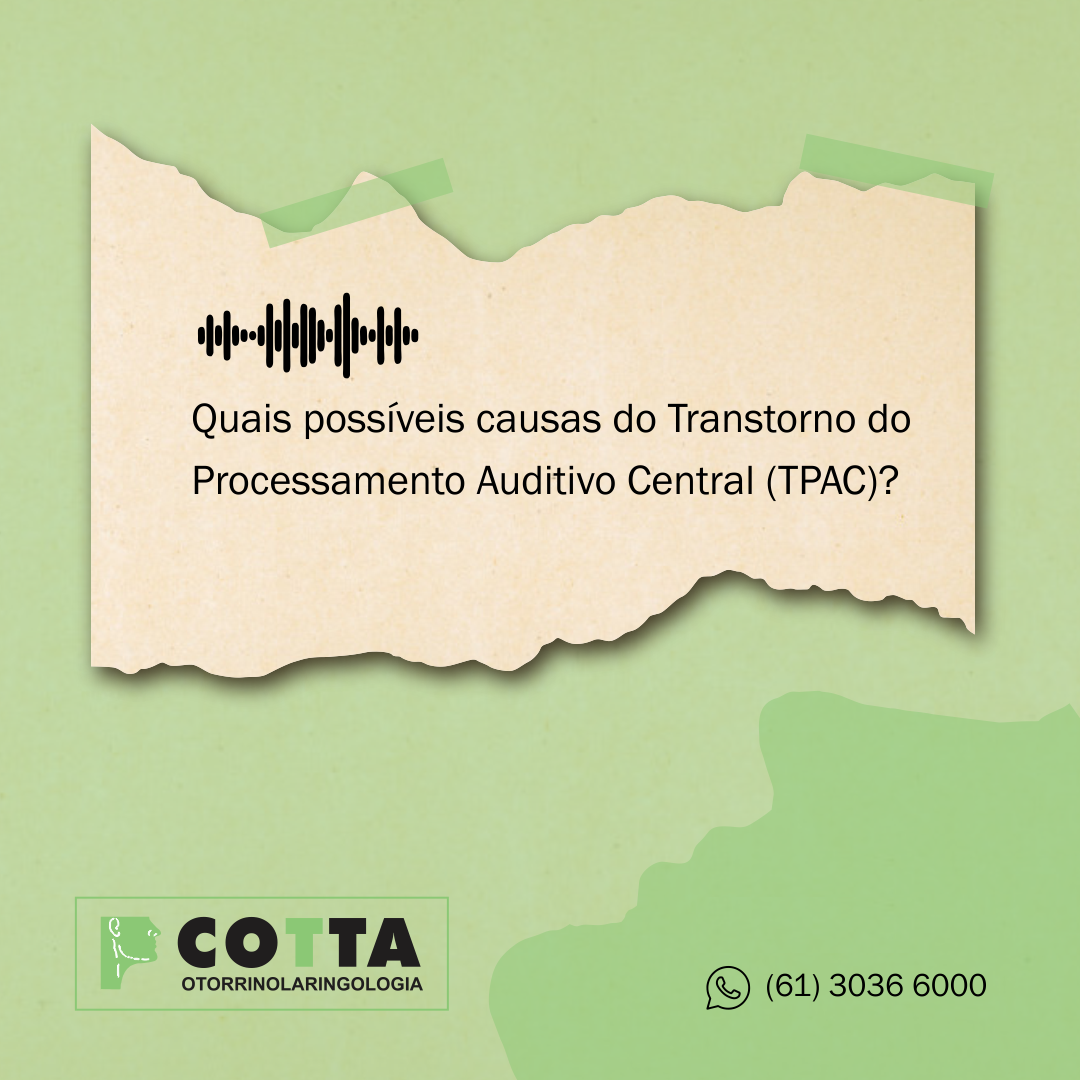 Veja as possíveis causas da Transtorno do Processamento Auditivo Central (TPAC)?